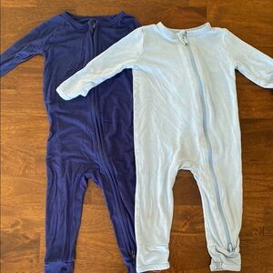 Two Bamboo Zippies - Kyte (Stream) and Little Sleepies (Sapphire) size 6-12